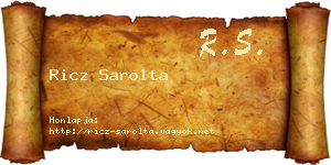 Ricz Sarolta névjegykártya